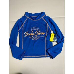 New Body Glove Boys Blue Long Sleeve Rash Guard Swim UV Protection 50 UPF Size 5